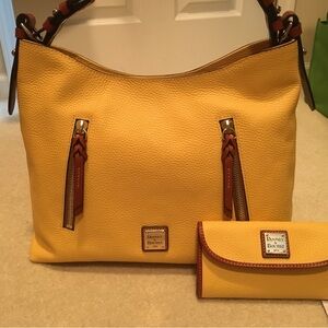 Dooney & Bourke Pebble Grain Cooper Shoulder Bag and Continental Clutch Wallet